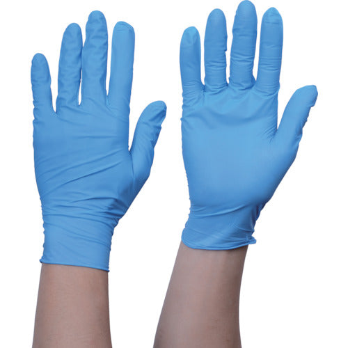TRUSCO bulk purchase disposable nitrile gloves TG Standard 0.08 powder-free blue L 100 pieces 10 boxes TGNN08BL10P 1 S