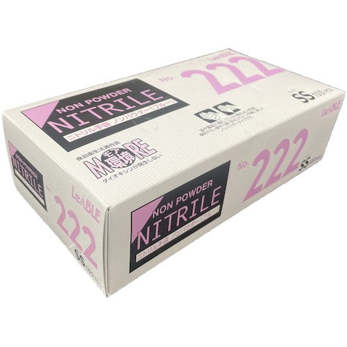 ＬＥＡＢＬＥ　ニトリルノンパウダーブルーＳＳ　１００枚入　NO.222SS　1 箱