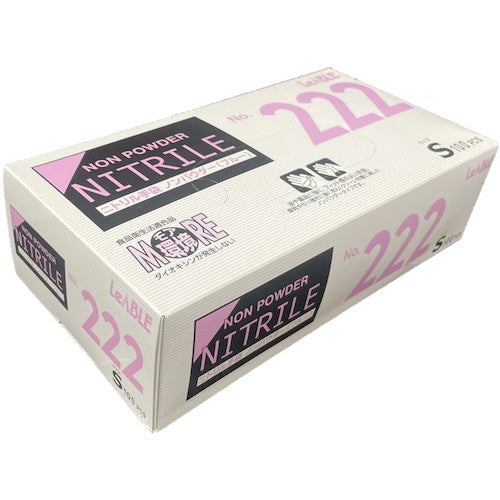 ＬＥＡＢＬＥ　ニトリルノンパウダーブルーＳ　１００枚入　NO.222S　1 箱