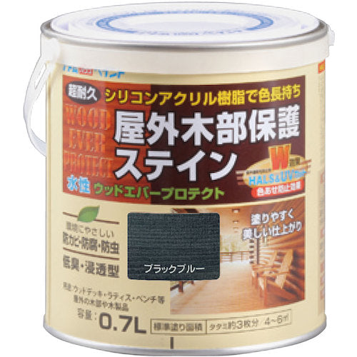 Atom Paint Water-Based Wood Ever Protect 0.7L Black Blue 00001-08915 1 Can