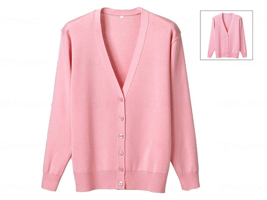 Dephase anti-pilling long sleeve cardigan, pink, S