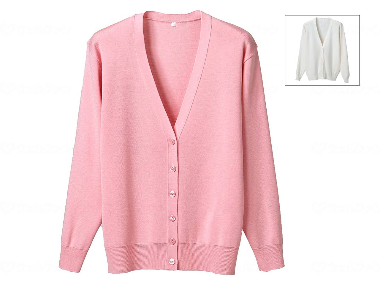 ﾃﾞｨｰﾌｪｲｽﾞ抗ﾋﾟﾙ長袖ｶｰﾃﾞｨｶﾞﾝ ﾎﾜｲﾄ S