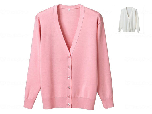 Dephase anti-pilling long sleeve cardigan, white, S