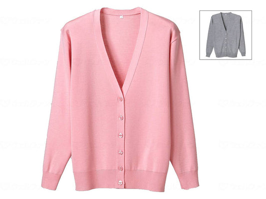 Dephase anti-pilling long sleeve cardigan, heather gray, S