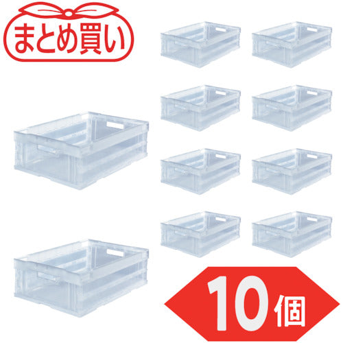 TRUSCO [Bulk Purchase] Oricon Alpha Folding Container 30L Transparent 10 pcs TR-S30TM-10P 1 S