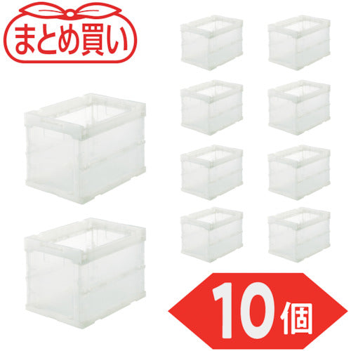 TRUSCO [Bulk Purchase] Oricon Alpha Folding Container Skelcon 20L Transparent 10 pcs TR-S20-TM-10P 1 S