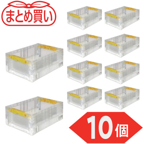TRUSCO [Bulk Purchase] Oricon Folding Container 13.7L Transparent 10 pcs TR-S14-TM-10P 1 S