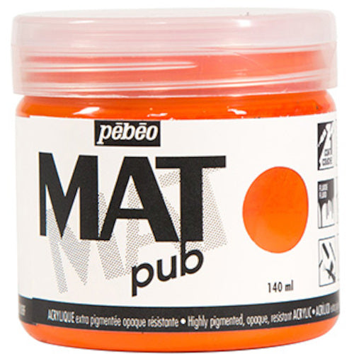 Pebeo Matte Pub 140ml No. 04 Bright Orange 256004 1 bottle