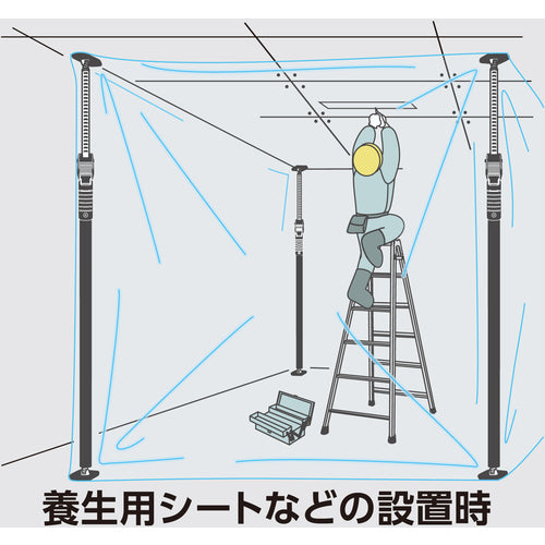 光　突っ張りスタンド　ブラック　１６００〜２９００ｍｍ　KTSDB-1629　1 本