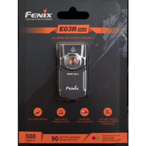 ＦＥＮＩＸ　充電式ＬＥＤライト　Ｅ０３Ｒ　Ｖ２．０　グレー　E03RV20GREY　1 個