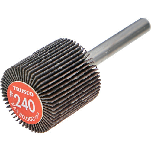 TRUSCO Economy Flap Wheel, Shaft Diameter 6mm, Outer Diameter 25 x Width 25 x Shaft Length 35, #240 (5 pieces) EF2525-240, 1 box