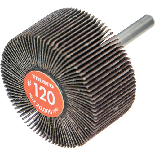 TRUSCO Economy Flap Wheel, Shaft Diameter 6mm, Outer Diameter 50 x Width 25 x Shaft Length 35, #120 (5 pieces) EF5025-120, 1 box