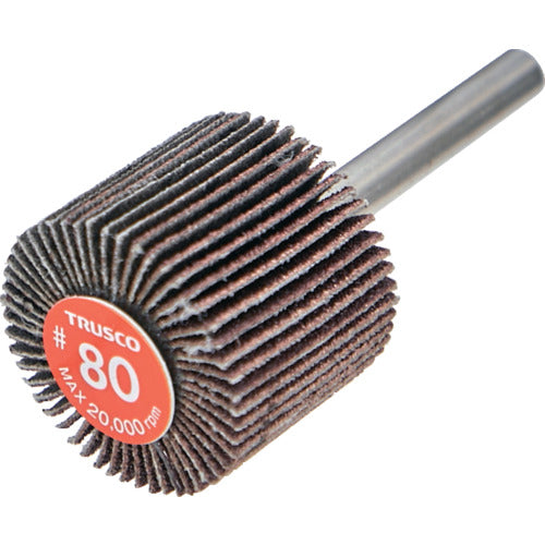 TRUSCO Economy Flap Wheel, Shaft Diameter 6mm, Outer Diameter 30 x Width 25 x Shaft Length 35, #80 (5 pieces) EF3025-80, 1 box