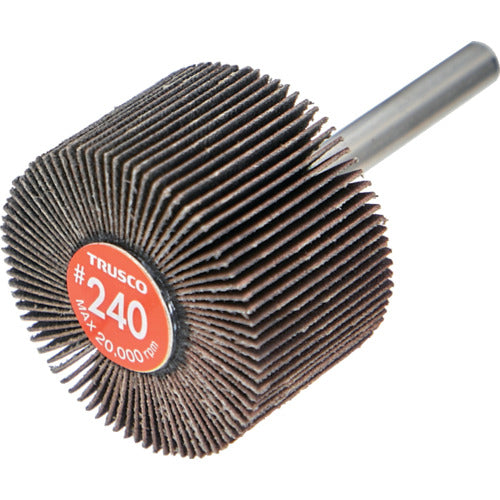 TRUSCO Economy Flap Wheel, Shaft Diameter 6mm, Outer Diameter 40 x Width 25 x Shaft Length 35, #240 (5 pieces) EF4025-240, 1 box