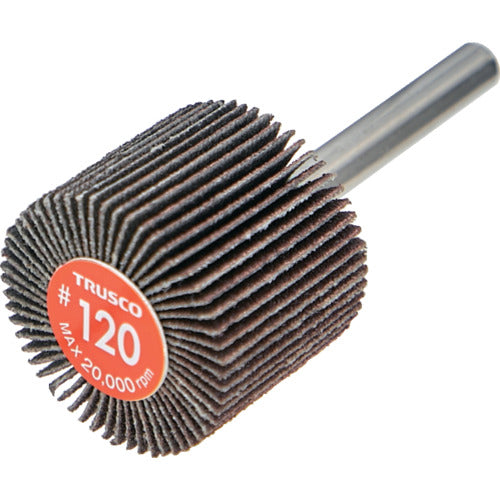 TRUSCO Economy Flap Wheel, Shaft Diameter 6mm, Outer Diameter 30 x Width 25 x Shaft Length 35, #120 (5 pieces) EF3025-120, 1 box