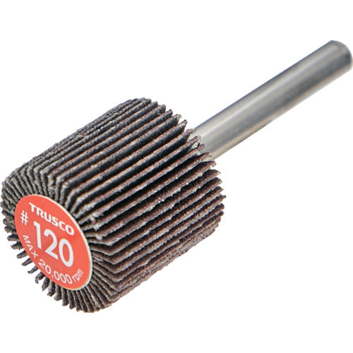 TRUSCO Economy Flap Wheel, Shaft Diameter 6mm, Outer Diameter 25 x Width 25 x Shaft Length 35, #120 (5 pieces) EF2525-120, 1 box