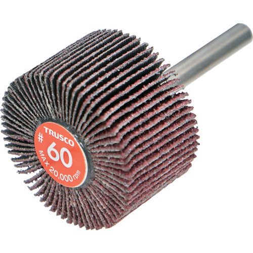 TRUSCO Economy Flap Wheel, Shaft Diameter 6mm, Outer Diameter 40 x Width 25 x Shaft Length 35, #60 (5 pieces) EF4025-60, 1 box