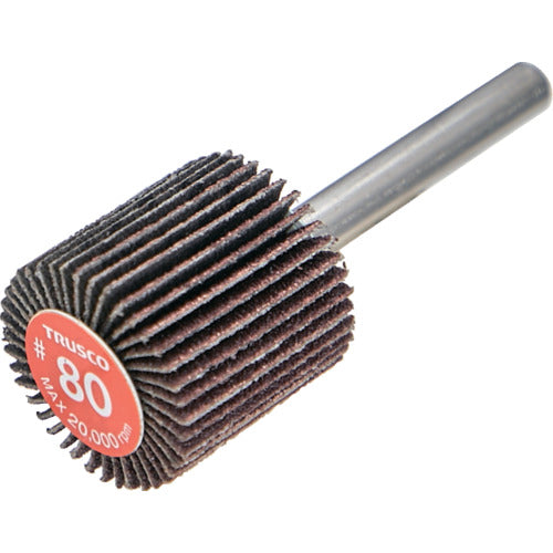 TRUSCO Economy Flap Wheel, Shaft Diameter 6mm, Outer Diameter 25 x Width 25 x Shaft Length 35, #80 (5 pieces) EF2525-80, 1 box