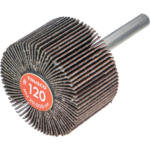 TRUSCO Economy Flap Wheel, Shaft Diameter 6mm, Outer Diameter 40 x Width 25 x Shaft Length 35, #120 (5 pieces) EF4025-120, 1 box