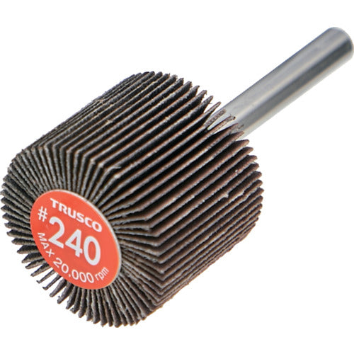 TRUSCO Economy Flap Wheel, Shaft Diameter 6mm, Outer Diameter 30 x Width 25 x Shaft Length 35, #240 (5 pieces) EF3025-240, 1 box