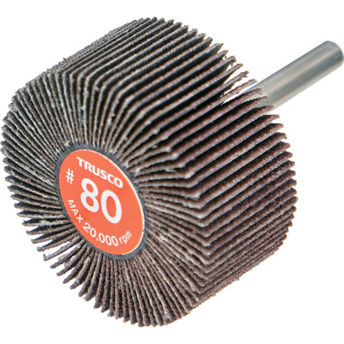 TRUSCO Economy Flap Wheel, Shaft Diameter 6mm, Outer Diameter 50 x Width 25 x Shaft Length 35, #80 (5 pieces) EF5025-80, 1 box