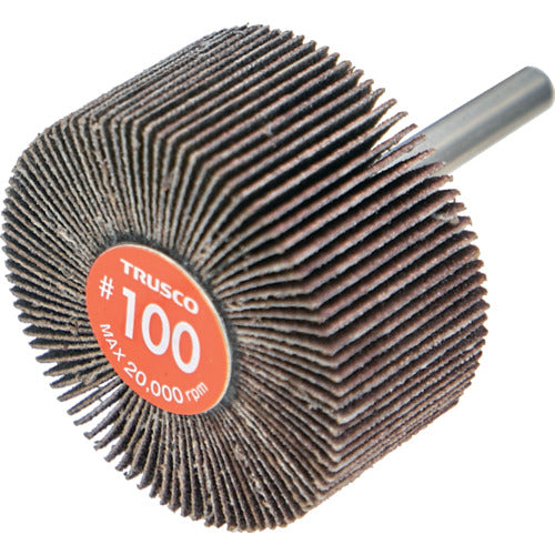 ＴＲＵＳＣＯ　エコノミーフラップホイール　軸径６ｍｍ　外径５０Ｘ幅２５Ｘ軸長３５　＃１００（５個入）　EF5025-100　1 箱