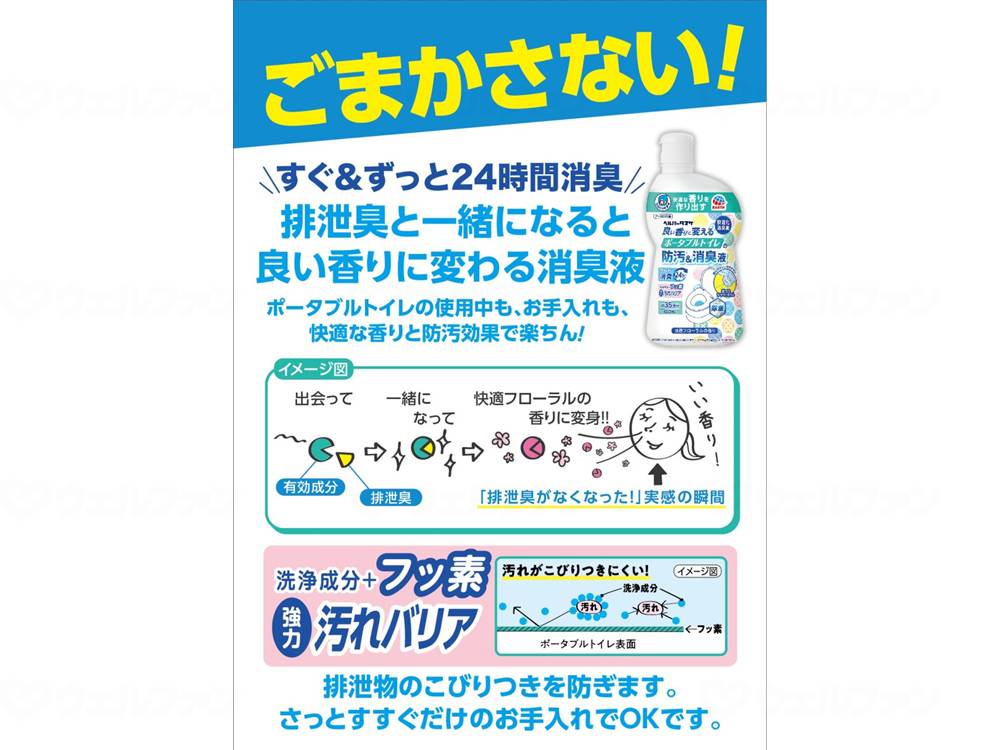 Earth Chemical Helper Task Good Kaorinikaeru Portable Toilet Anti-Stain Deodorizing Liquid 400ml