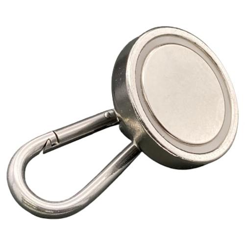 ラクテム　強力マグネット　カラビナフック型　Φ２５　ゴム付　MHMK25　1 個