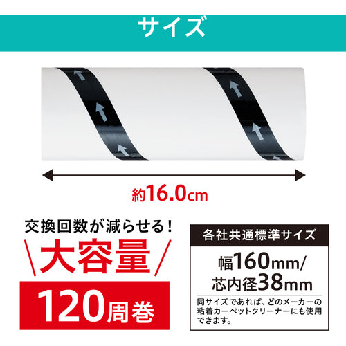 ＩＲＩＳ　粘着クリーナートルクル　スペア　普通粘着　１２０周巻　３本　NC-SH1203P　1 PK