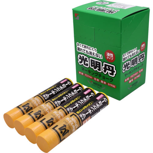 쇼조도 광명탄 마킹 초크 12개 상자 판매 황색 S30003 1상자