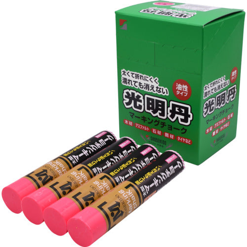 쇼조도 광명탄 마킹 초크 12개 박스 판매 형광 핑크 S30035 1상자