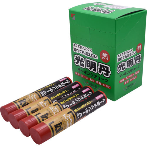 祥碩堂　光明丹マーキングチョーク　１２本箱売　赤色　S30002　1 箱