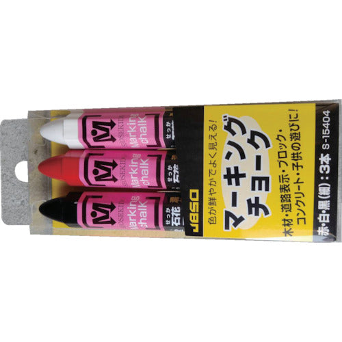祥碩堂　石花マーキングチョーク　３本パック　白赤黒３色アソート　S15404　1 PK