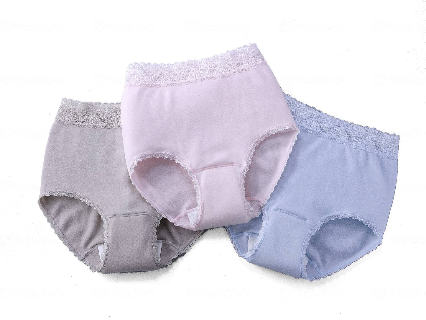 ミルクヴェッチ綿100%ﾚｰｽ付ｿﾌﾄｶﾞｰｾﾞ失禁ｼｮｰﾂ3色組 M