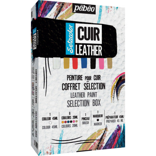 페베오 세타카라레자(가죽용) 셀렉션 박스(20mlx6색+45mlx2종+마커)+붓 1개 295682 1개