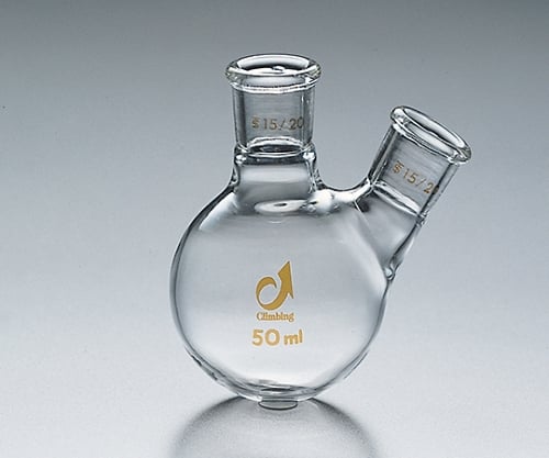 TS Semi-Micro Round Bottom 2-Neck Flask 50, Middle 15/25, Side 15/25 CL0121-08-10 1pc