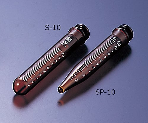 SP-10 test tube with stopper and scale, brown, 10 pieces, 1 box (10 pieces)