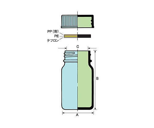 Lightweight standard bottle (transparent) No.2 100 bottles 0612-52 1 case (100 bottles)