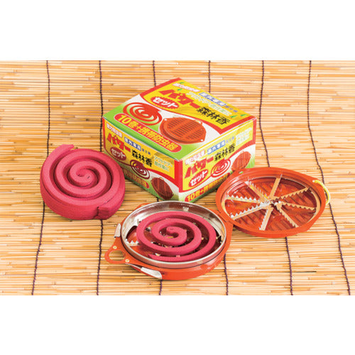 児玉兄弟商会　虫よけ線香　富士錦パワー森林香１０巻＋携帯防虫器セット　4971833015058　1 Ｓ