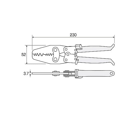 압착 공구 오픈 배럴형 접점용 P-707 1개