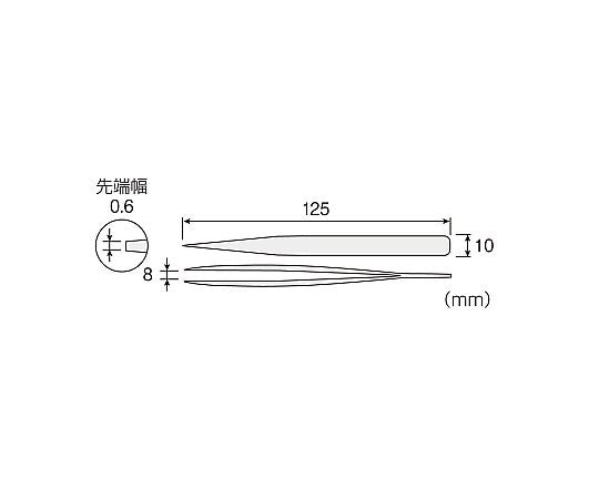 強力型先曲がりピンセット　P-887 1個