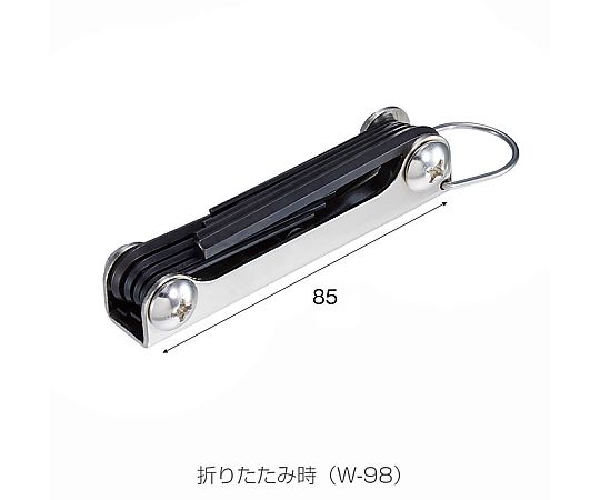 육각 렌치 세트 접이식 1/20-3/16in, 1.5-4mm W-98 1 세트