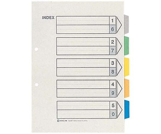 컬러 인덱스 A4 세로 2구멍 5산 10조 907 1팩(10조입)