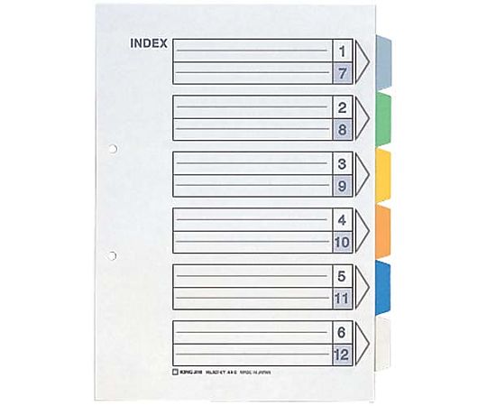 컬러 인덱스 A4 세로 2홀 6산 10조 907-6Y 1팩(10조입)