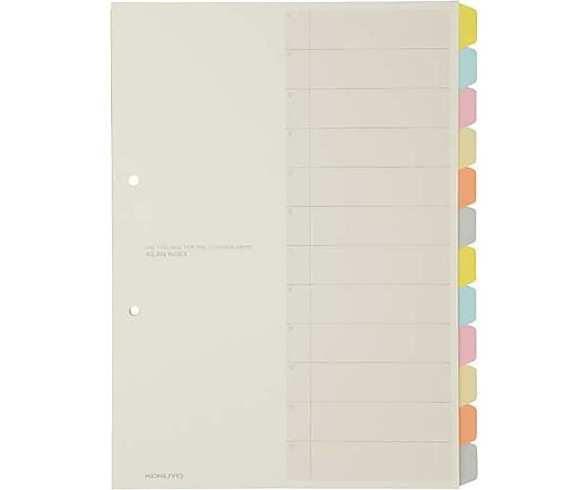 Color divider card A4 vertical 2 holes 12 stacks 5 sets Shiki-100N 1 pack (5 sets)