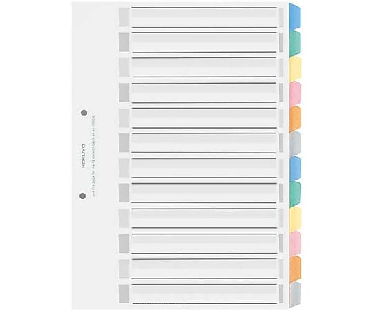 칼라 칸막이 카드 PP A4 세로 12산 5조 샤키-P100 1팩
