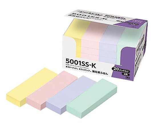 Post-it Strong Adhesive 75 x 25 Pastel Mixed Colors 20 Sticks 5001SS-K 1 Pack (20 Sticks)