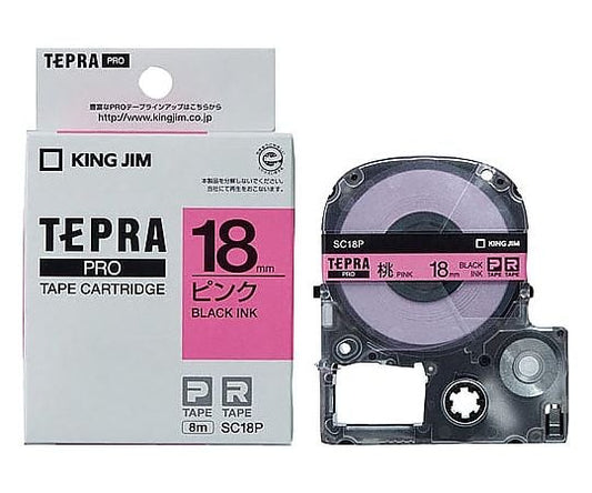 Tepra PRO Tape Pastel Peach Label 18mm Black SC18P 1pc