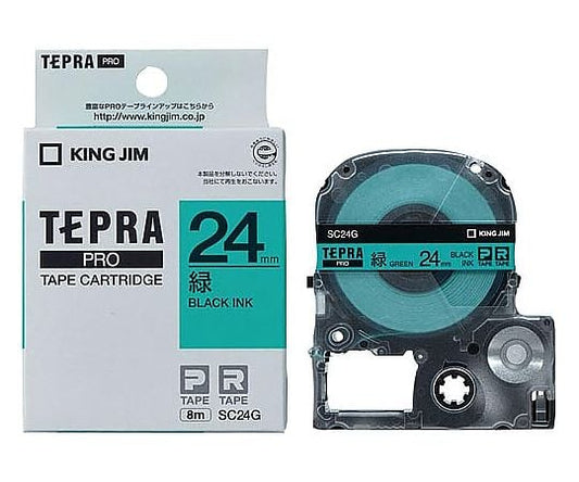 テプラ PROテープ パステル緑ラベル24mm黒字　SC24G 1個