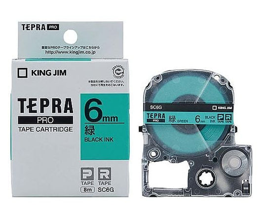 テプラ PROテープ パステル緑ラベル6mm黒文字　SC6G 1個